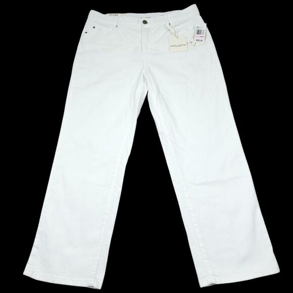 Curve Appeal Rae High Rise Straight Jeans Size 10 30 White Concealed Comfort - Picture 1 of 8